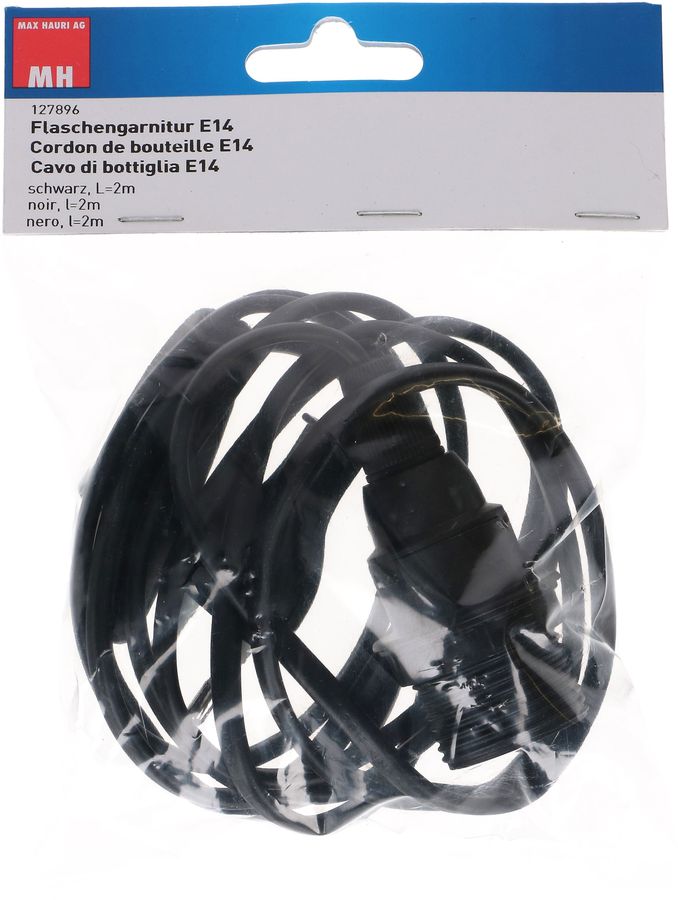 Leuchtengarnitur E14 schwarz L=2.0m
