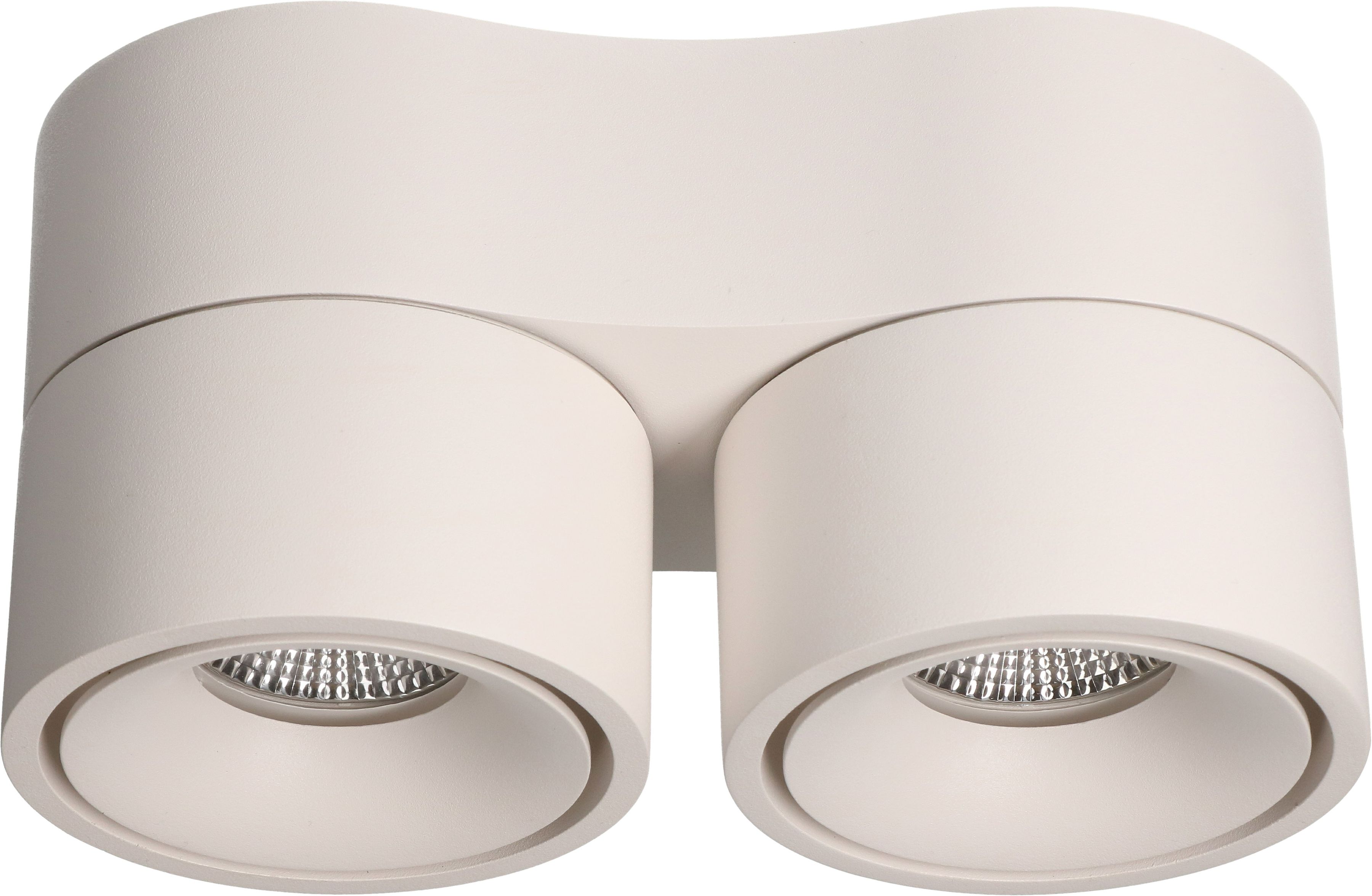 LED-Deckenspot DOUBLE SHINE matt weiss 3000K 2200lm 2x 36°