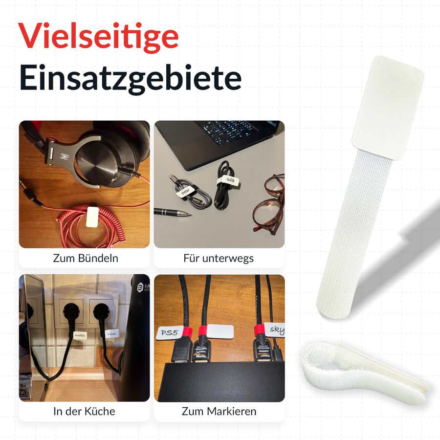 LTC Cable Tags fascette con etichetta bianco / 30 pezzi