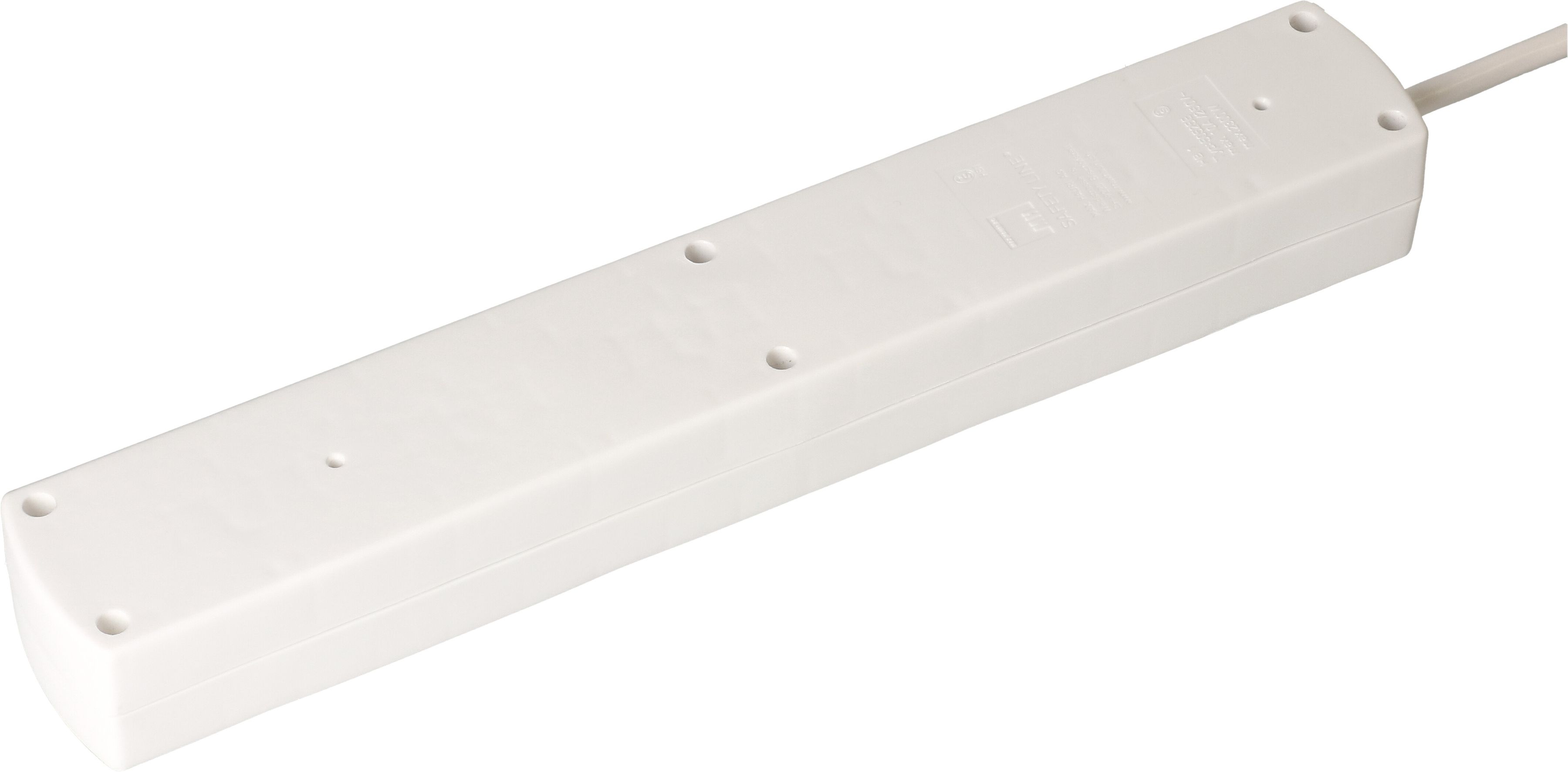 multiprise Safety Line 5x type 13 90° BS blanc interr. 2m cli.