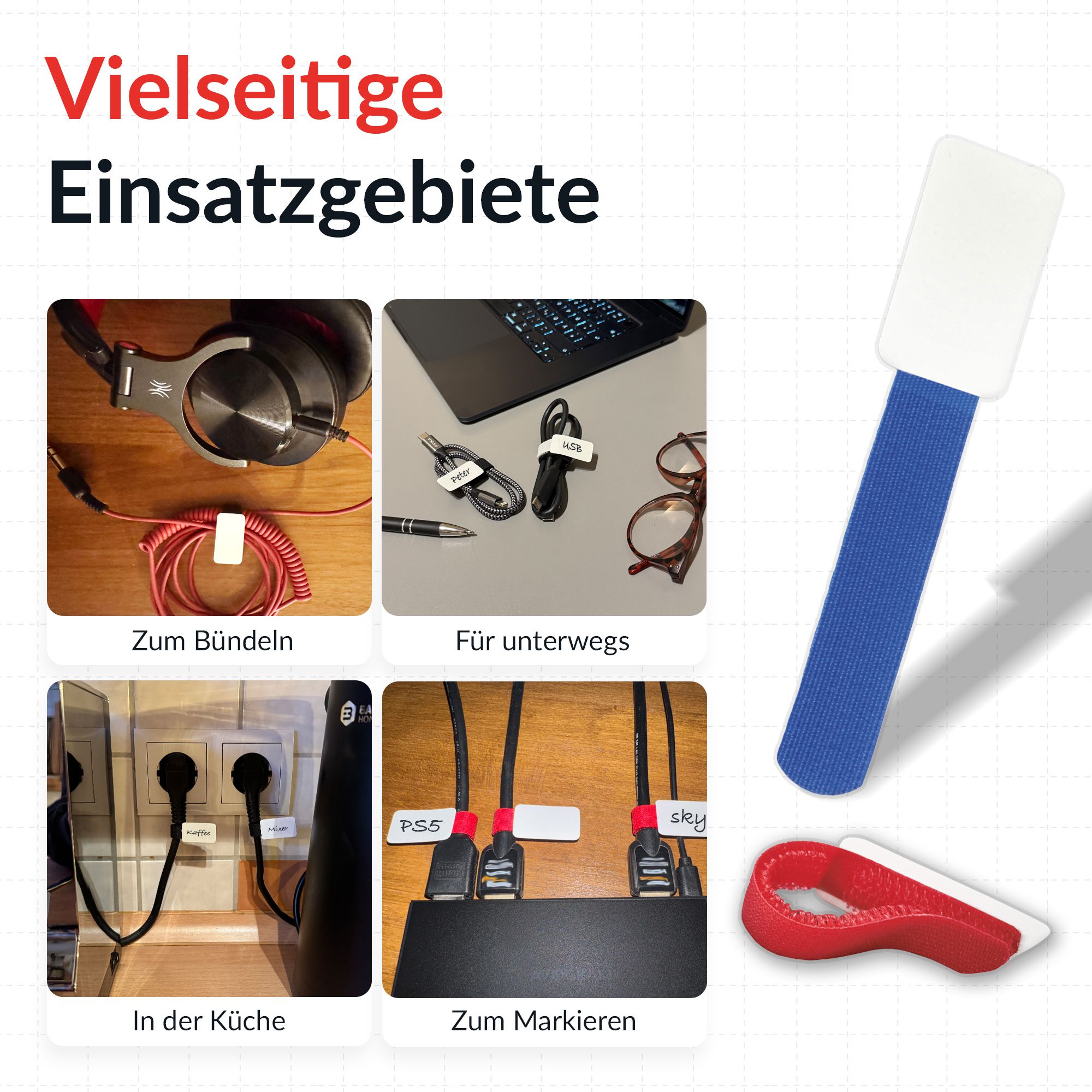 LTC Cable Tags fascette con etichetta assortite / 30 pezzi