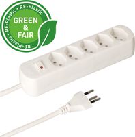 Steckdosenleiste Basic Line 5x Typ 13 ws Schalter 1.5m Green+Fair