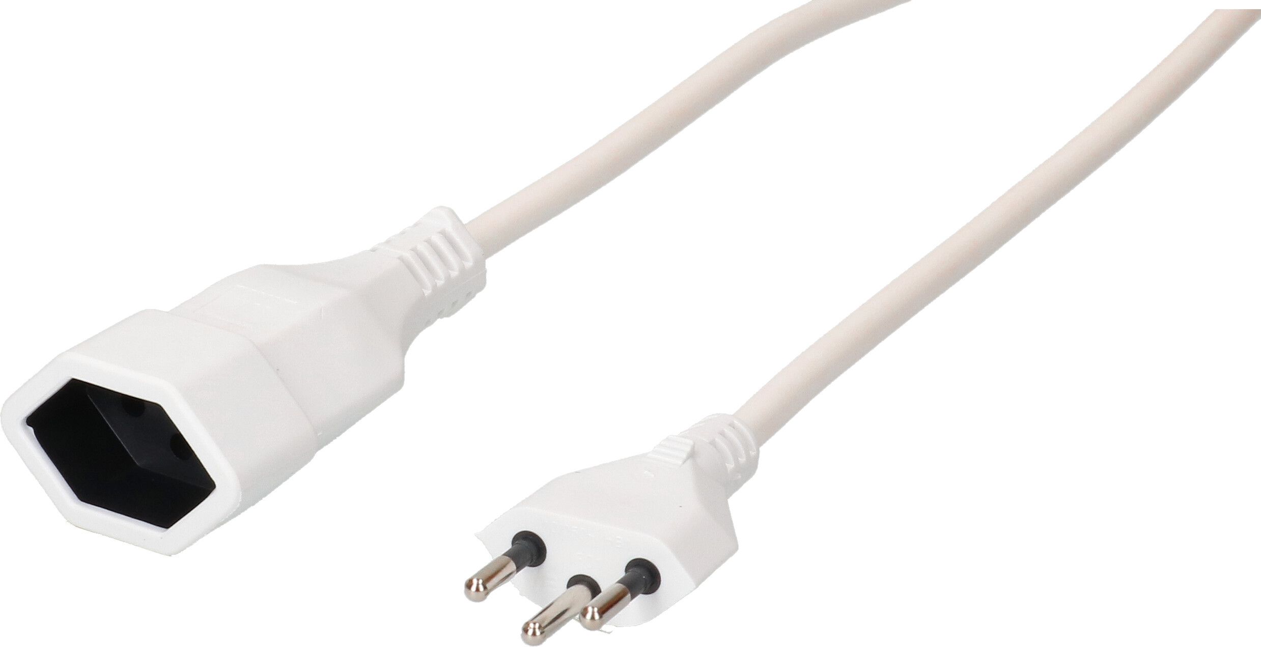 TD-Verlängerung H05VV-F3G1.0 4m weiss Typ 12 / Typ 13