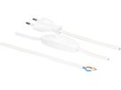 TDLF-Netzkabel H03VVH2-F2X0.75 2m weiss Schalter T26