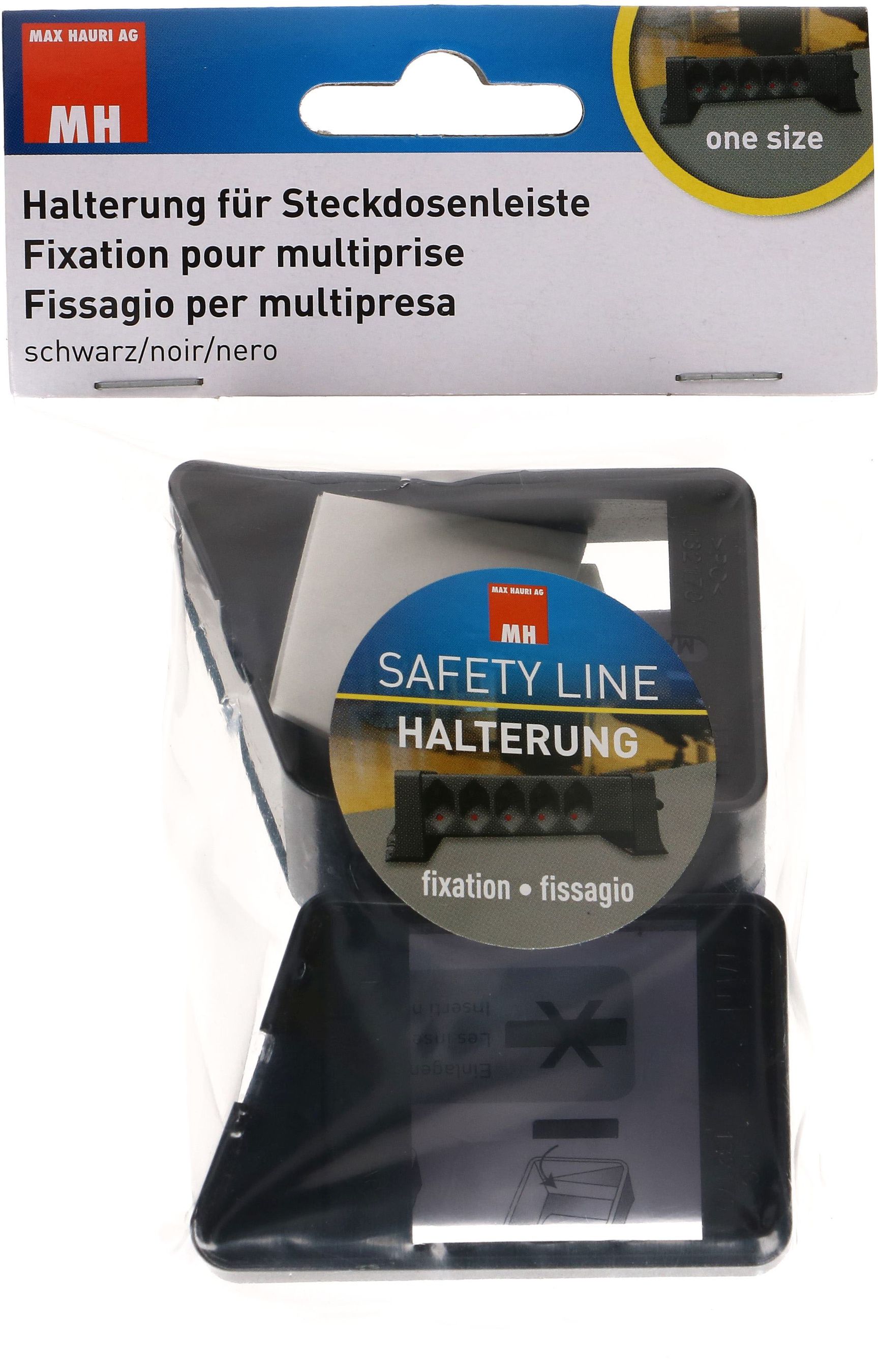 Halterung schwarz für Steckdosenleisten Safety Line - MAX HAURI AG