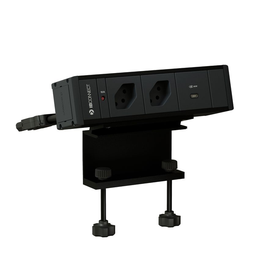 CUBO T Steckdoseneinheit schwarz 2x Typ 13 1x USB-C 60W