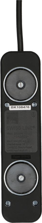 Steckdosenleiste Swiss Line 5x Typ 13 schwarz Magnet 3m