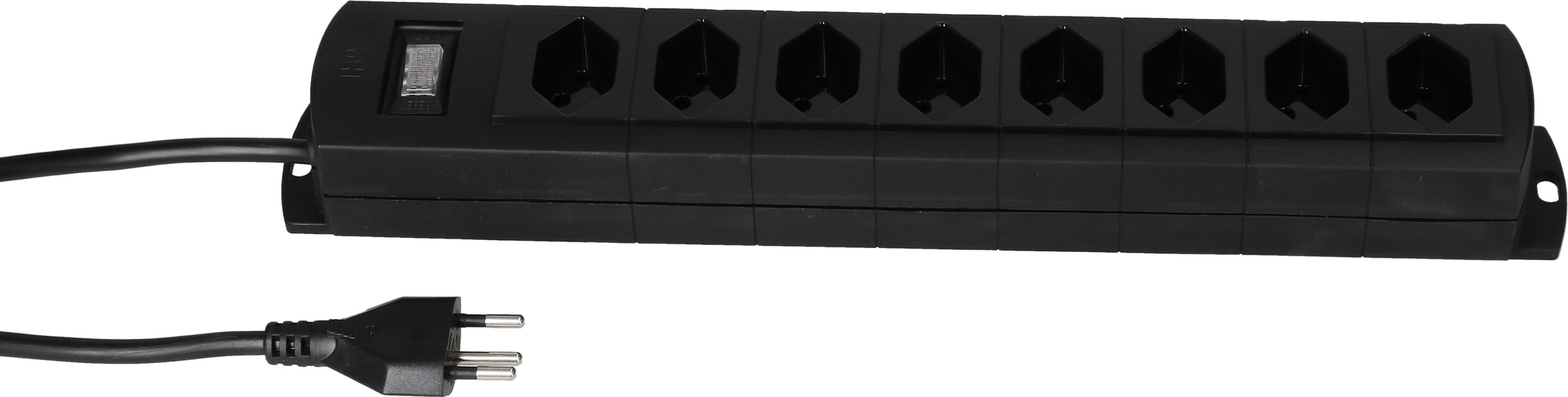 multiprise Prime Line 8x type 13 noir interrupteur 5m