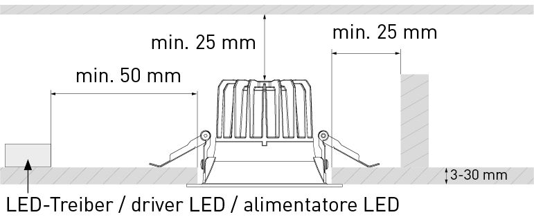LED-Downlight ATMO 200 DALI2 1-10V bi 3000+4000K 2305lm 60°