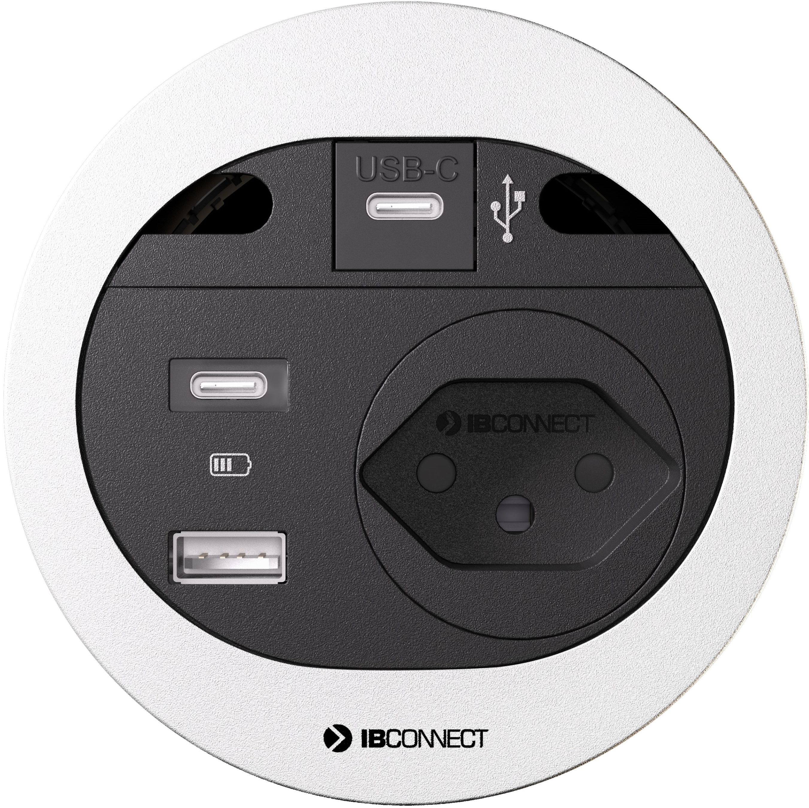 DIVUS Steckdoseneinheit weiss 1x Typ 13 1x USB A/C 1x USB C Data