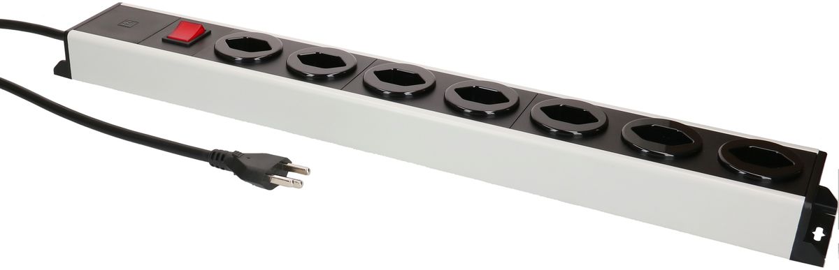 Steckdosenleiste Power Line 7x Typ 23 grau/schwarz Schalter 1.5m