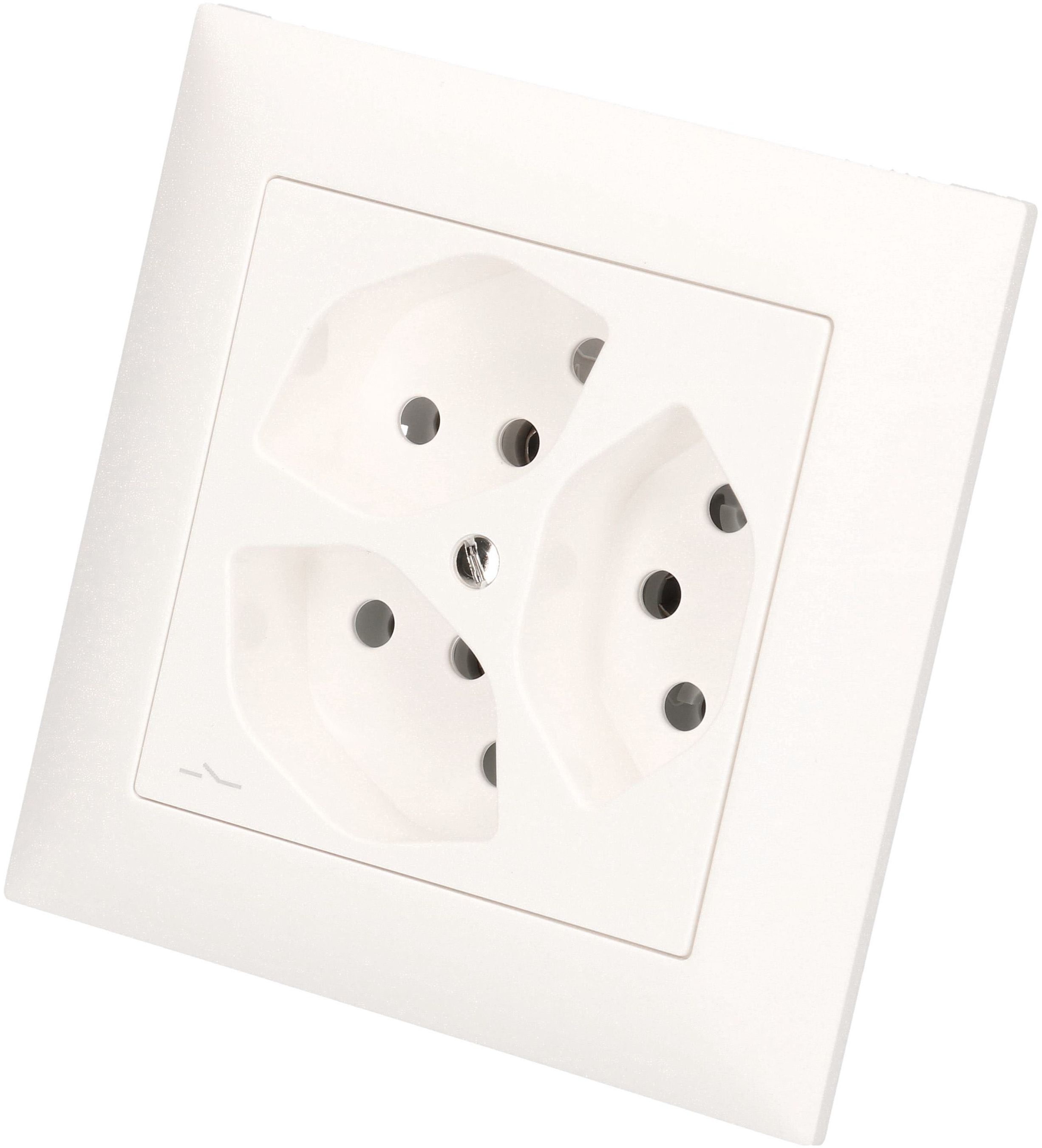 prise 3x type 13 1S ta.1x1 ENC EdizioDue blanc