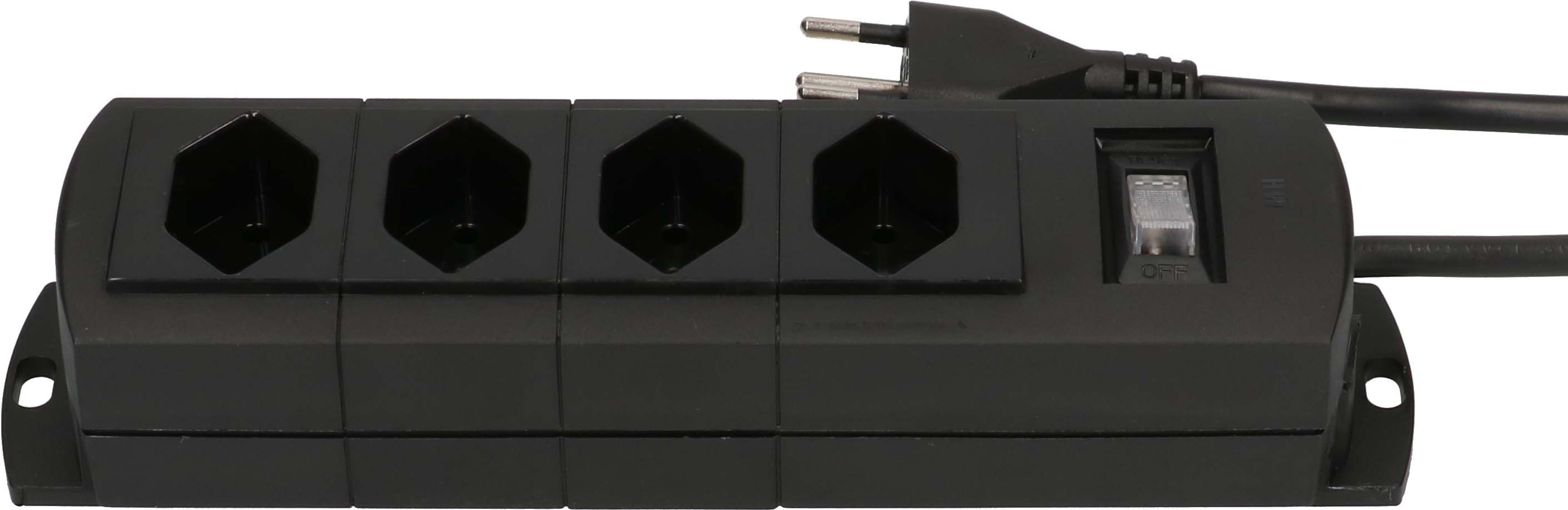 Steckdosenleiste Prime Line 4x Typ 13 schwarz Schalter 3m