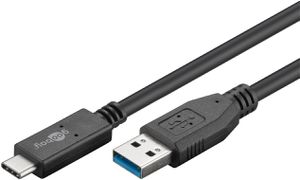 USB 3.2 cordon de charge USB-A vers USB-C 60W 10 Gbit/s 1m noir