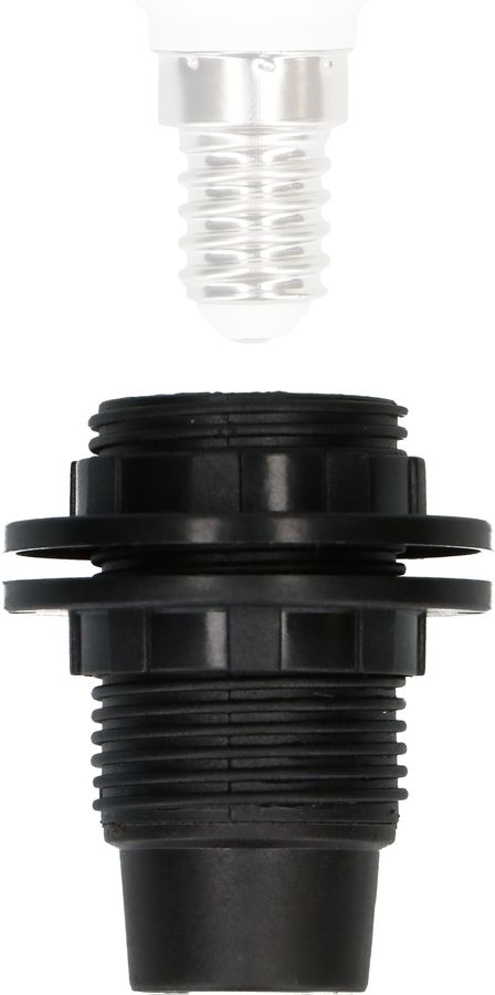 E14 Socket rimmed M10x1 / Colour: black