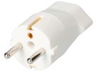 Übergangsstecker Schuko/Typ 23 3-polig weiss