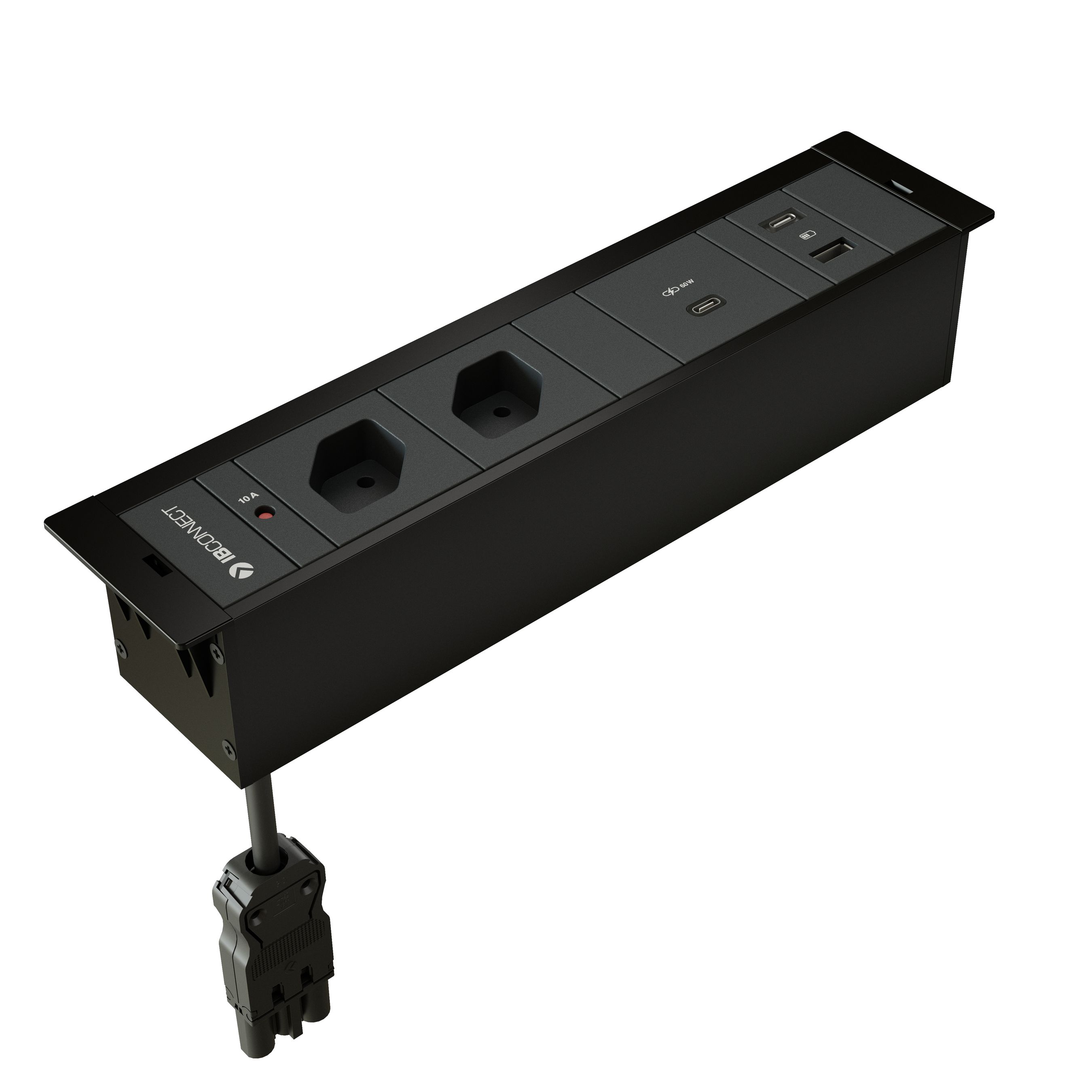 CUBOBOX bloc multiprise noir 2x type 13 1x USB-C 60W 1x USB A/C