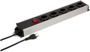 Steckdosenleiste Power Line 5x Typ 13 gr/sw Schalter 1.5m Magnet