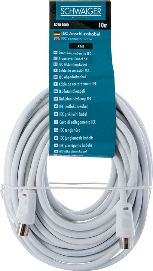 Câble de connexion IEC 75dB blanc 10m blindage: 2-fois