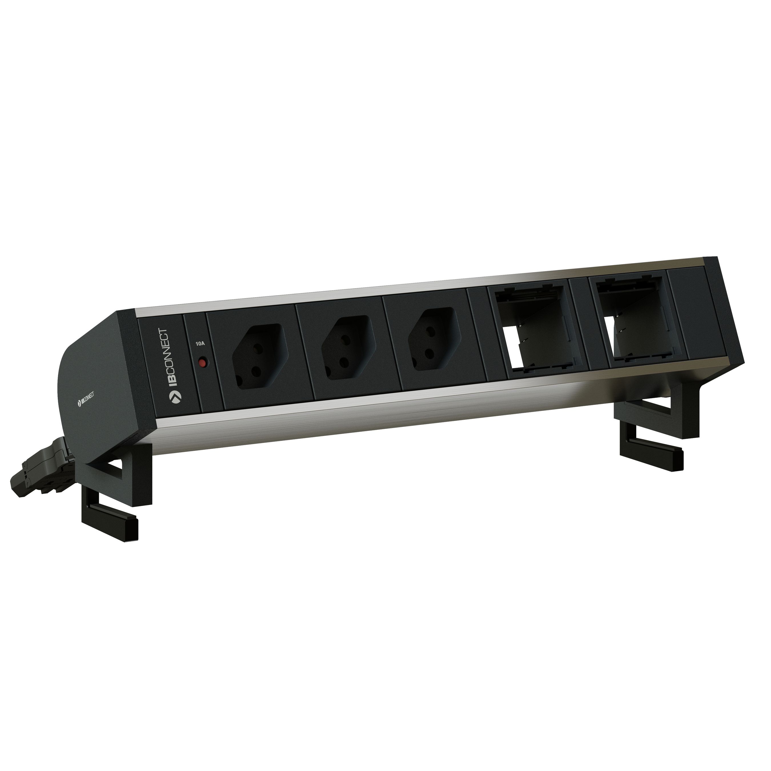 SUPRA Steckdoseneinheit eloxiert 3x Typ 13 2x Leermodul