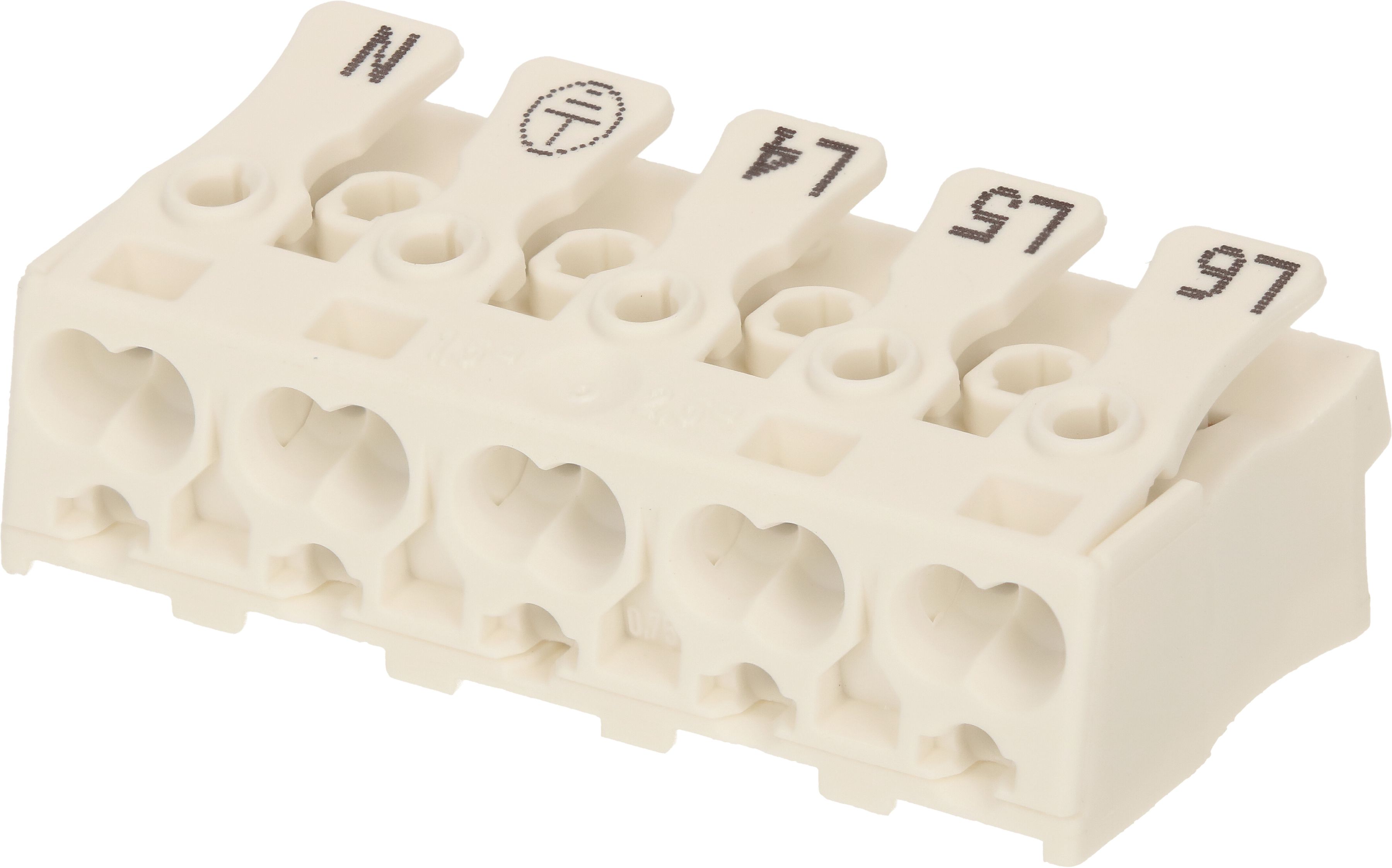 morsetti di collegamento LK 980-01/ 5 stampato = L6 L5 L4 terra N
