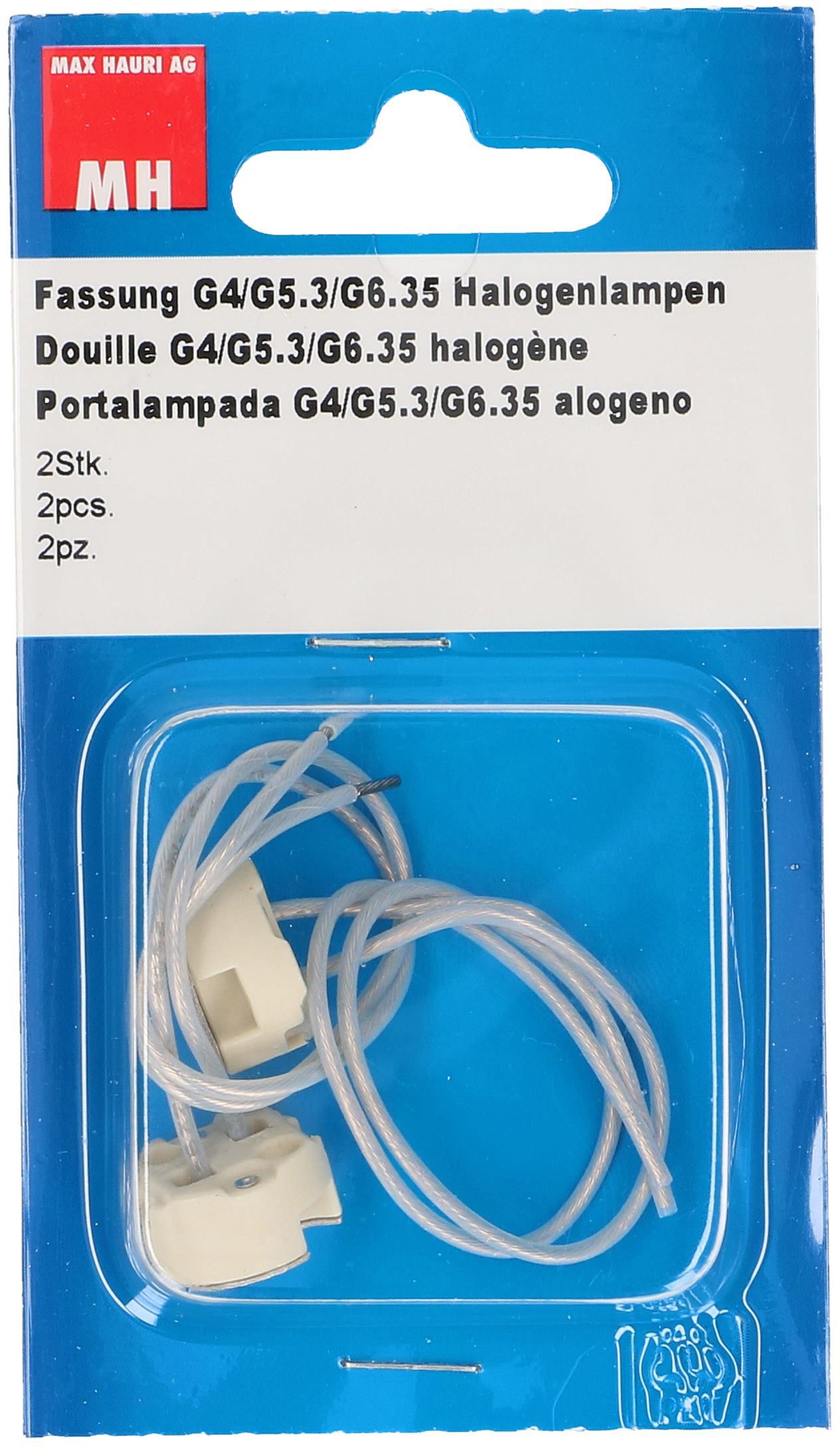 Halogenfassung G4/G5.3/G6.35 PTFE L=140mm