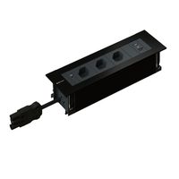 INTRO2.0 bloc multiprise noir 3x type 13 1x USB-A/C