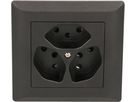 Steckdose 3x Typ 13 Gr.1x1 UP BS Kallysto schwarz