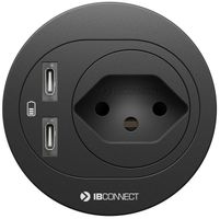 ATOM presa multipla nero 1x tipo 13 2x USB-C
