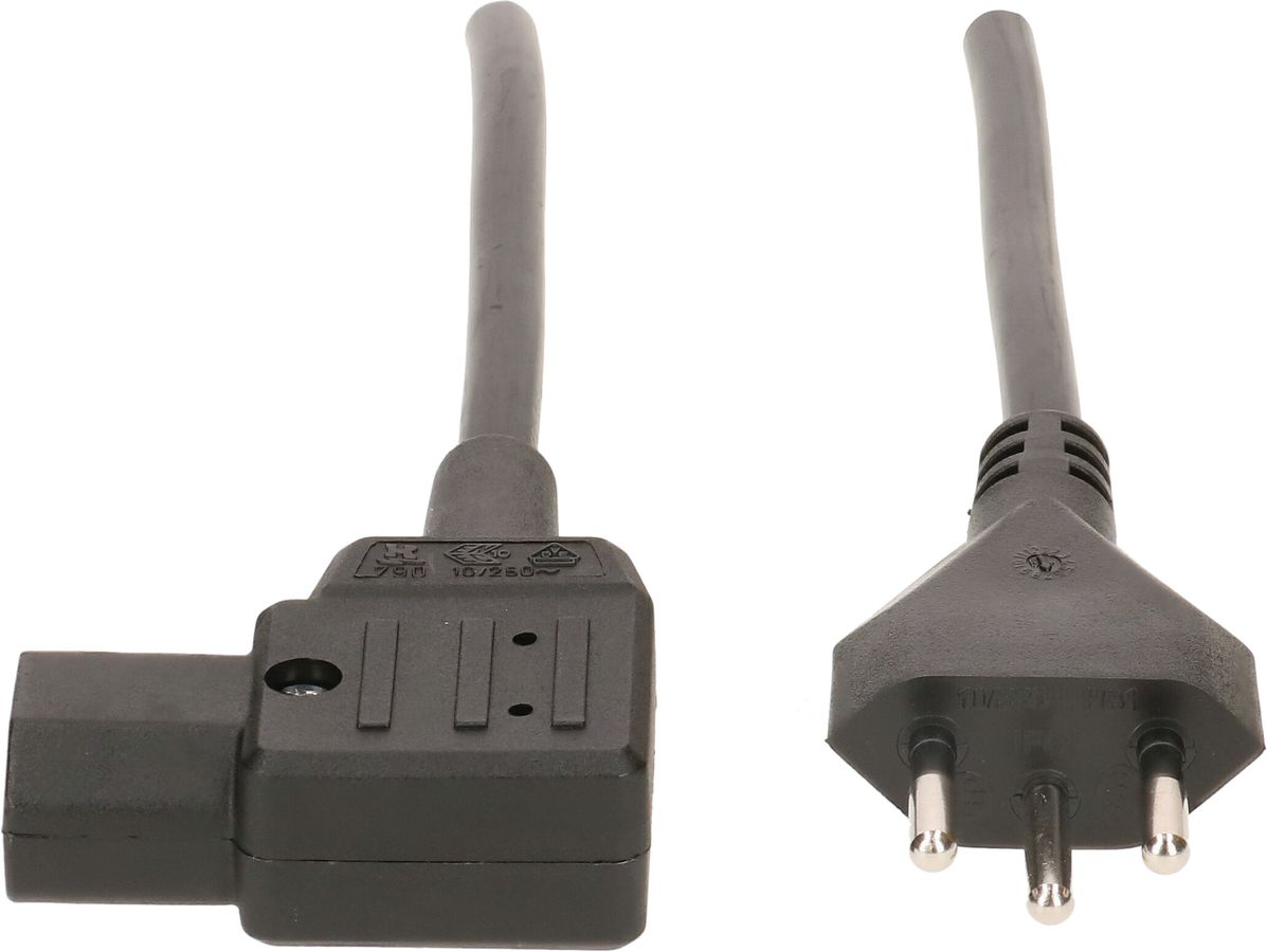 TD-Apparatekabel H05VV-F3G1.0 3m schwarz Typ 12/C13
