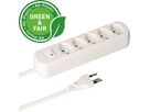 Steckdosenleiste Basic Line 5x Typ 13 BS ws Scha. 1.5m Green+Fair