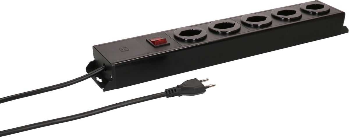 Steckdosenleiste Power Line 5x Typ 13 sw/sw Schalter 1.5m