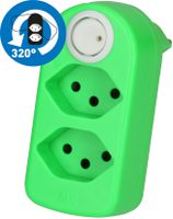 Adaptor 2x type 13 turnable switch fluo-green