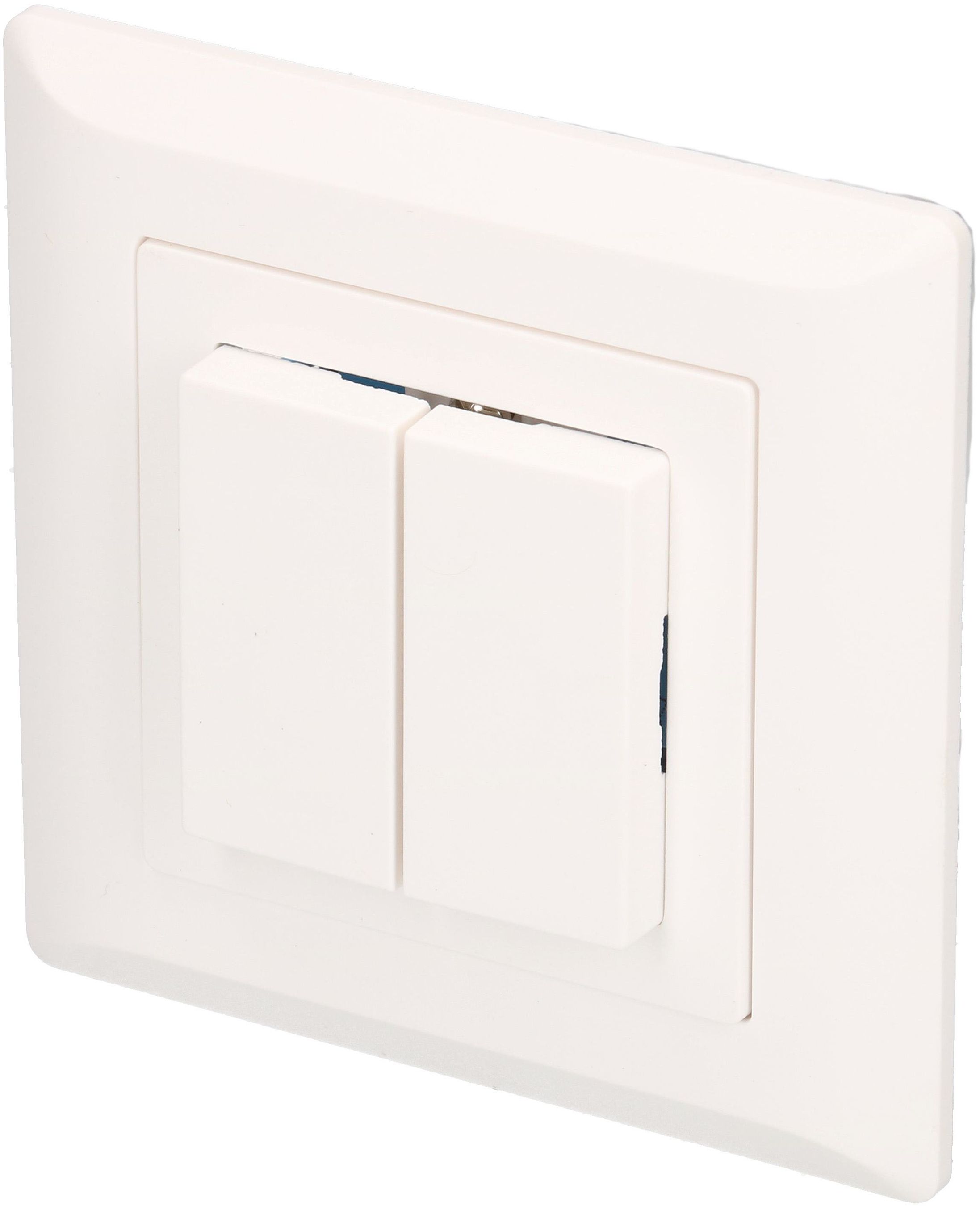 Doppel-Druckschalter Schema3+3 UP Kallysto weiss