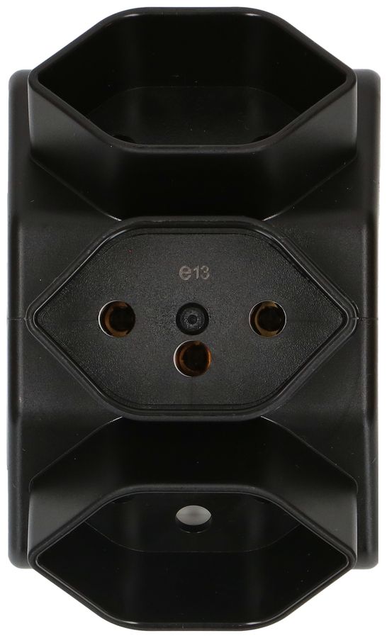 spina multipla 3x tipo 13 3 poli nero