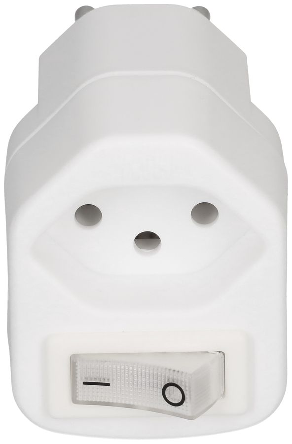 multi adaptateur 1x type 13 3 pôles blanc interrupteur
