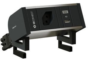 SUPRA Steckdoseneinheit eloxiert 1x Typ 13 1x USB-A/C