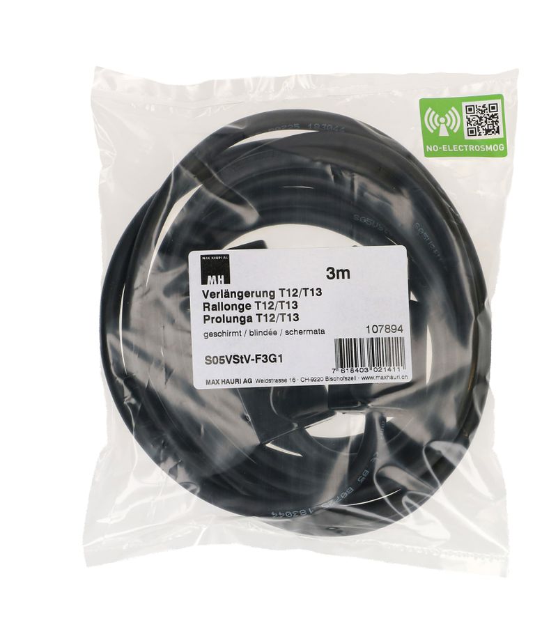Rallonge S05VStV-F3G1.0 3m noir blindée type 12 / type 13