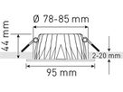LED-Einbauspot MOON weiss 3000K 650lm 36°