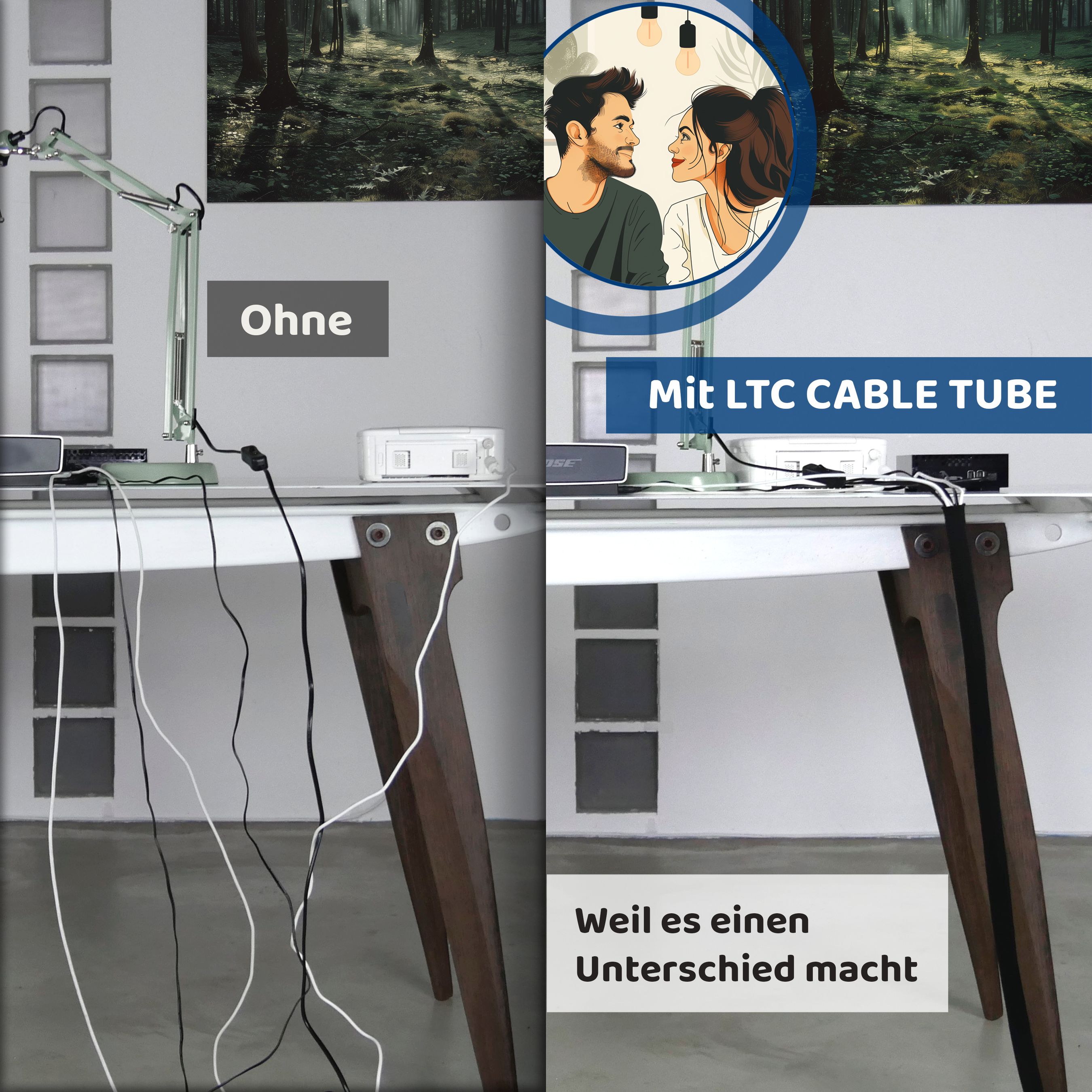 Cable Tube LTC 1.25m / nero