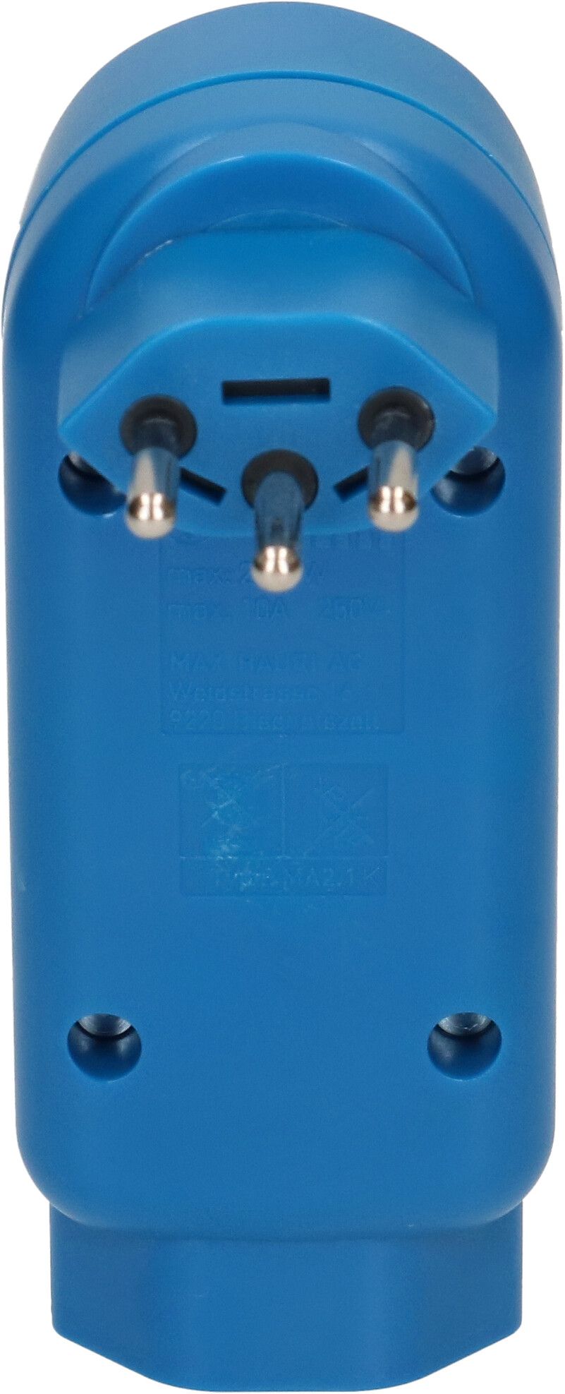 Abzweigstecker maxADAPTturn 2+1x Typ 13 blau drehbar BS