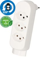 Abzweigstecker ADAPT 3+1x Typ 13 weiss drehbar Green+Fair