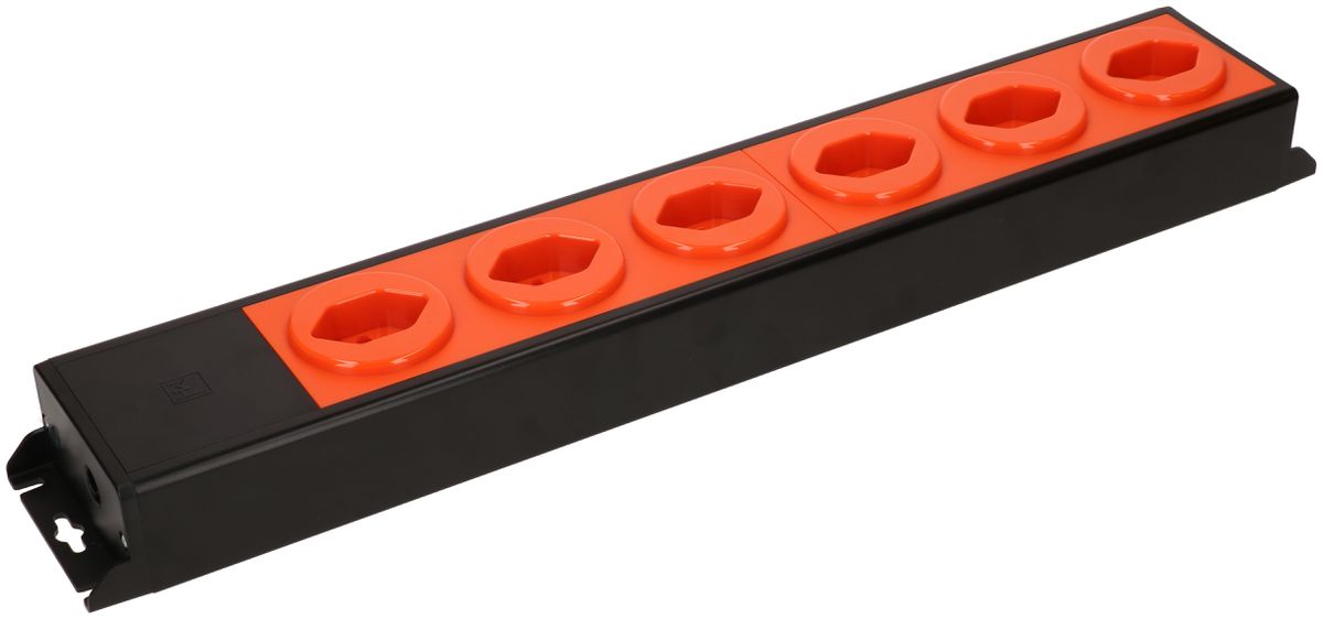 Steckdosenleiste Power Line 6x Typ 13 schwarz/orange