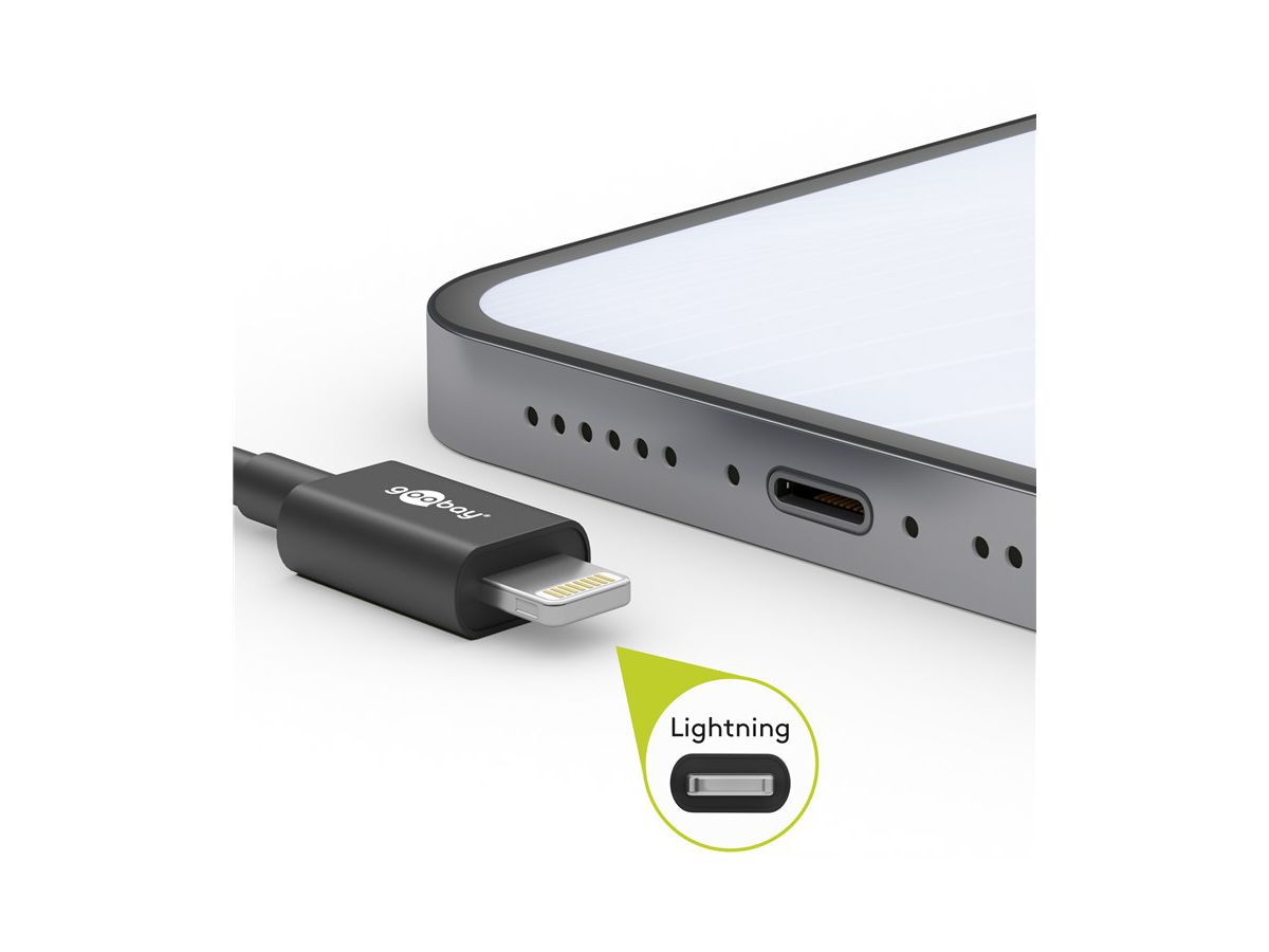 Lightning USB Lade- und Synchronisationskabel 1.0m weiss - MAX HAURI AG