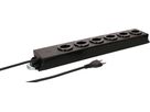 Steckdosenleiste Power Line 6x Typ 13 schwarz/schwarz 1.5m Magnet