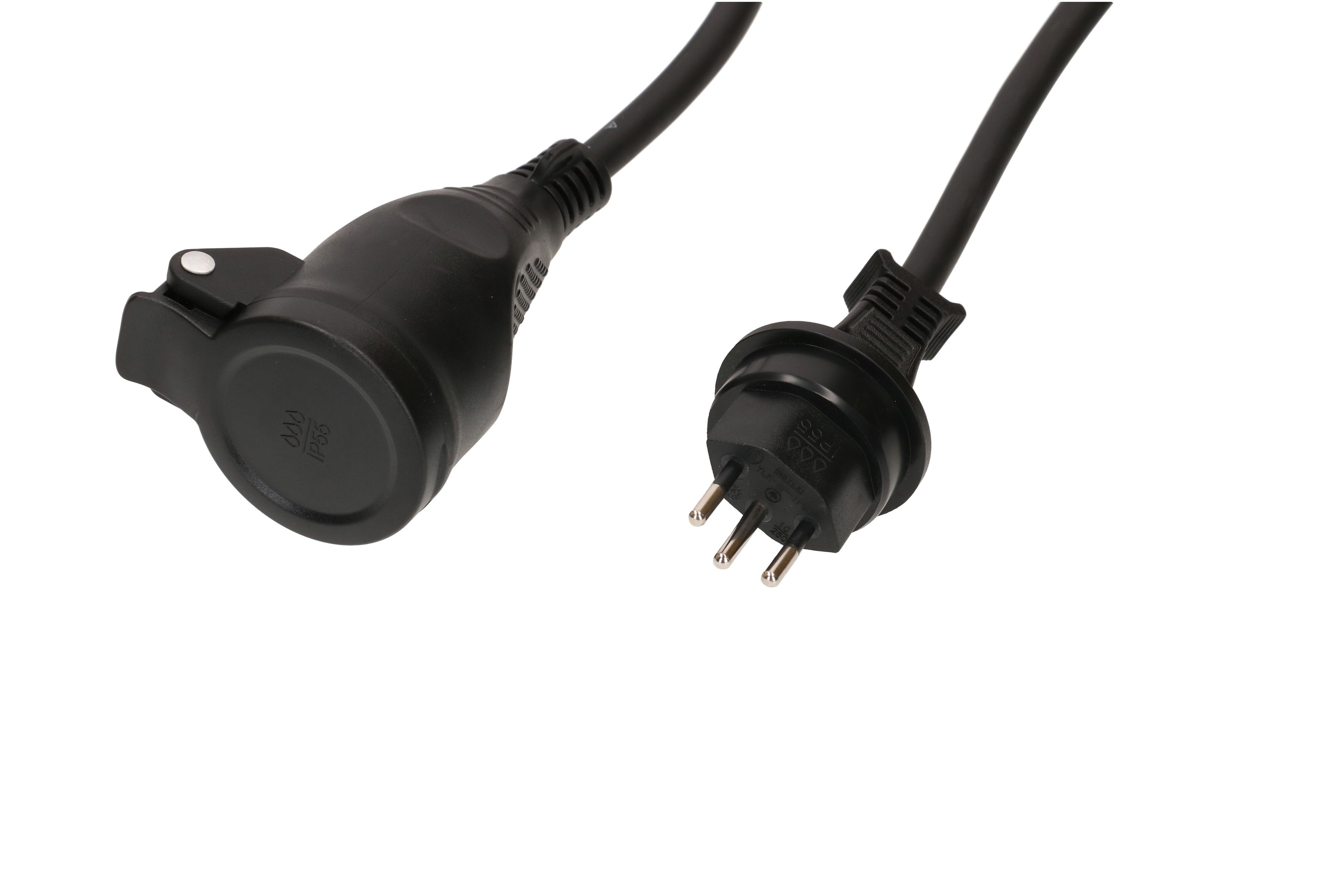 IP55 rallonge N07V3V3-F3G1.5 5m noir type 13 / type 13