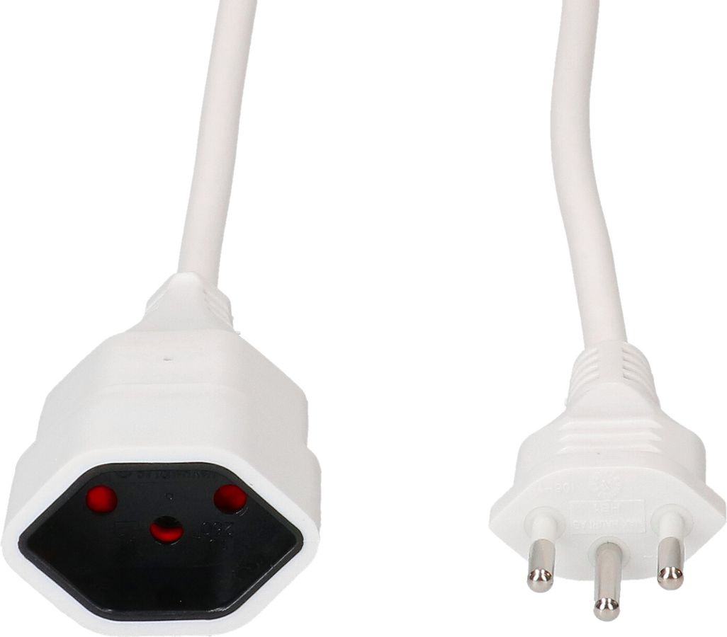 TD-Verlängerung H05VV-F3G1.0 5m weiss BS Typ 12 / Typ 13