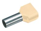 embout de câble jumelé isolé 2x 16mm² x 14mm ivory