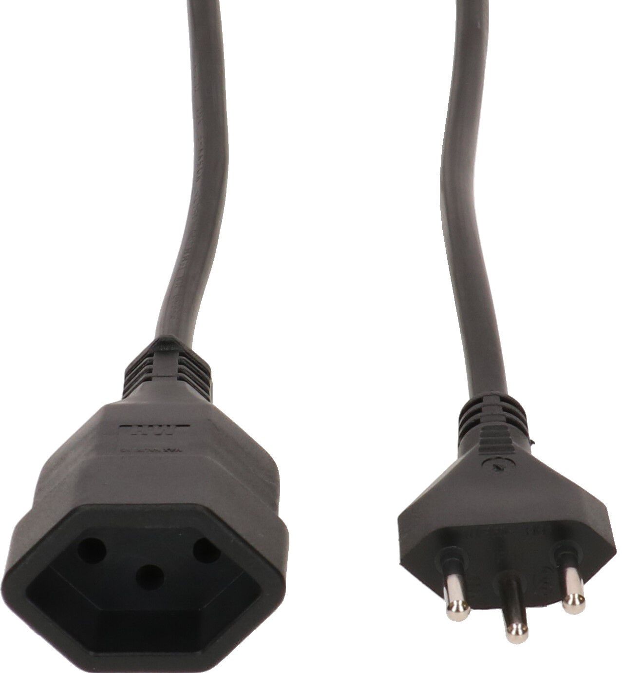 TD-Verlängerung H05VV-F3G1.0 2m schwarz Typ 12 / Typ 13