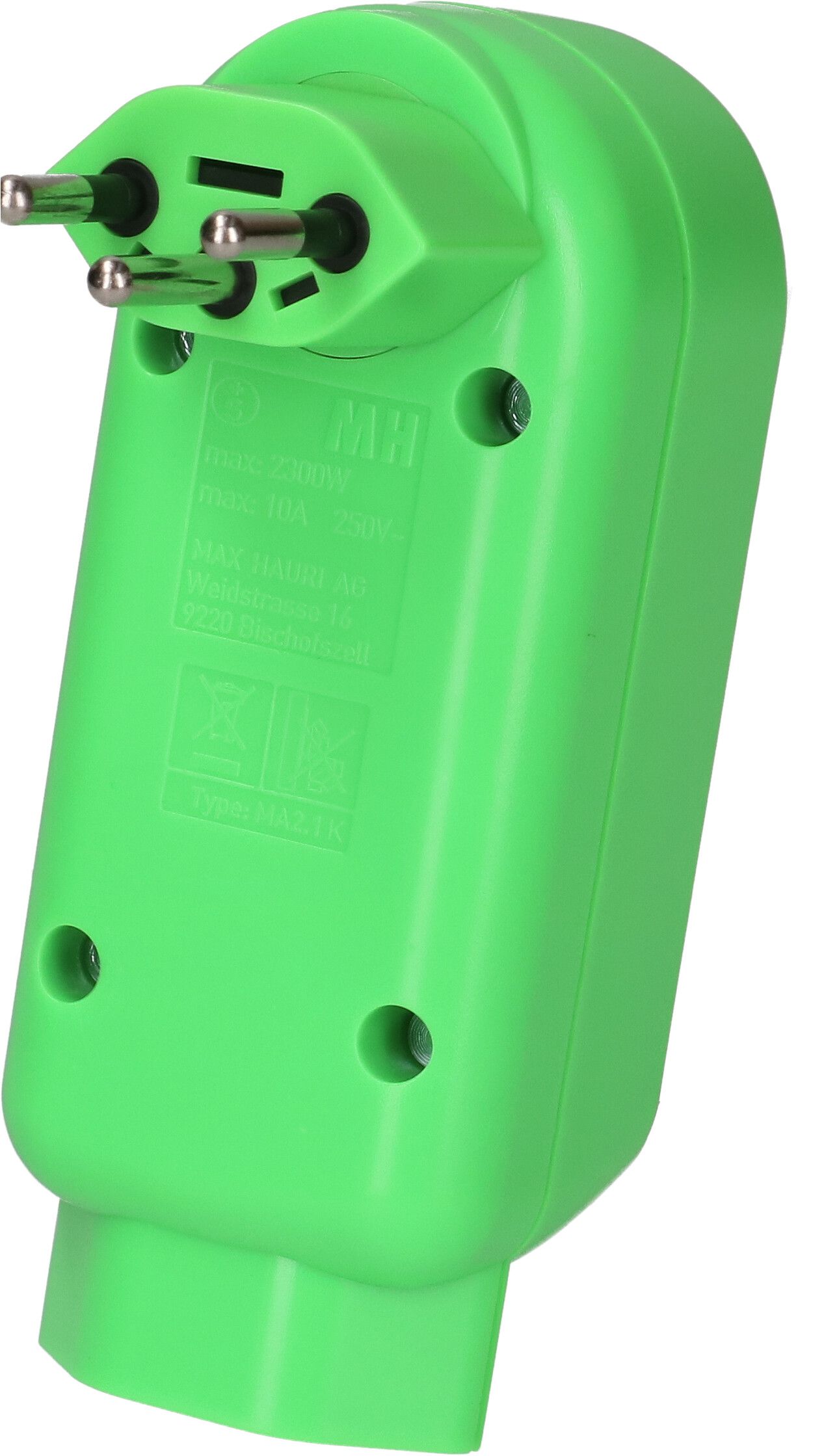 Spina multipla maxADAPTturn 2+1x tipo 13 verde fluo ruotabile BS